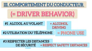 CODE DE LA ROUTE A3coursdanglais driving automobile traduction [upl. by Nellad]