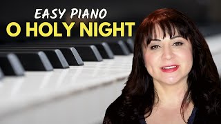 O Holy Night EASY PIANO TUTORIAL  Sheet Music [upl. by Blasius]