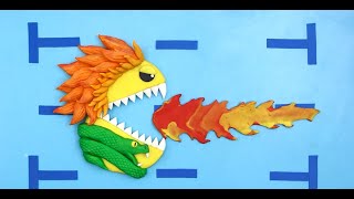 Pac Man Chimera Monster Myth Creative Shorts Clay Stop Motion Animation clay painting kids crafts [upl. by Ruggiero]