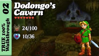 Dodongos Cavern EVERYTHING Before amp Through  TRUE 100 Walkthrough  Zelda Ocarina of Time [upl. by Fanchette969]