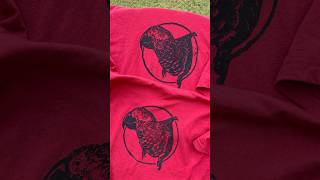 DIY press 👣  Round 2 Hand printing a Jay 🐦 Tshirt [upl. by Lenrad86]