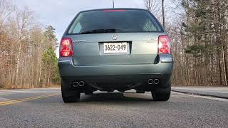 2003 W8 Passat wagon with x pipe and Flowmaster mufflers revs and WOT takeoff [upl. by Ydnar]