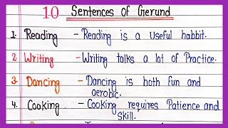 10 Sentences of Gerund  Sentence of Gerund  How to Make Gerund Sentence  Make Sentence [upl. by Nylsaj166]