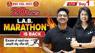 SSC CGL Marathon Class 2023  20hrs का Revision  Maths Reasoning GK Question  SSC CGL Mock Day01 [upl. by Attenauq155]