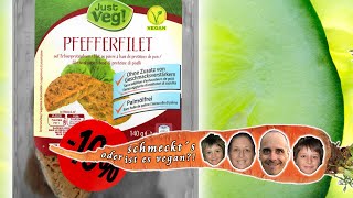 Produkttest JustVeg Pfefferfilet Fleischersatz vegan  SY00125 [upl. by Cynthie]