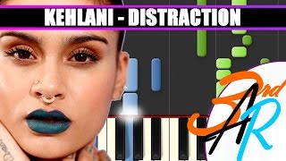 DISTRACTION Kehlani Parrish SHORT Piano Tutorial  Cover SYNTHESIA  MIDI amp SHEET [upl. by Neelram275]