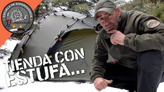 ✅ Nortent Vern 2  titanium wood stove test  2 person tent  Tienda de campaña con estufa de leña [upl. by Ninnahc519]