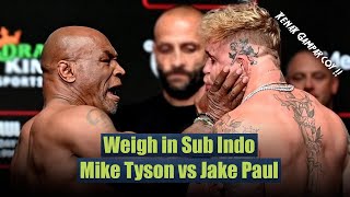 Jake Paul di Tampr Mike Tyson saat Face off  Penimbangan Mike Tyson VS Jake Paul Sub Indo [upl. by Vharat]