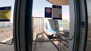 Dubai Metro Ride Tour Train From Mashreq Metro Station to DMCC Subway Station [upl. by Guerin]