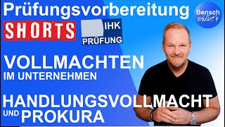 Prüfungsvorbereitung Vollmachten  Handlungsvollmacht und Prokura [upl. by Yand]