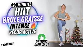 20 MIN  HIIT BRULE GRAISSE INTENSE 🔥 4 EXERCICES pour BRÛLER LA GRAISSE EFFICACEMENT  FlashFitHome [upl. by Nnateragram]