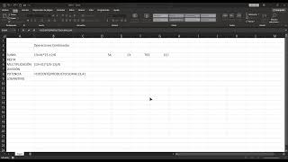 Operaciones Combinadas en Excel [upl. by Nojram]