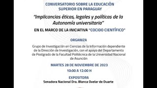 📌 Conversatorio sobre la Educación Superior en el Paraguay [upl. by Gambell]