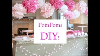 How to DIY Tissue Pom Poms EASYampQUICK Tutorial [upl. by Elleiram]