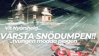 Våldsam snöstorm på torpet Moddad atvplog  öppet spjäll räddar dagen [upl. by Tubb]