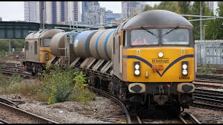 69001 and 69008 with the Rail Treatment Train  London  2nd Nov 2024 [upl. by Anirahc]