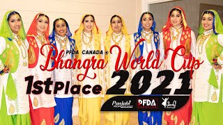 Bhangra world cup 2021 First Place  Punjabi Folk Dance Academy Edmonton  Girls Bhangra 2021 [upl. by Dempstor]