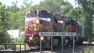 082224  Two trains from each railroad in Woodlawn Illinois [upl. by Neelhtak]