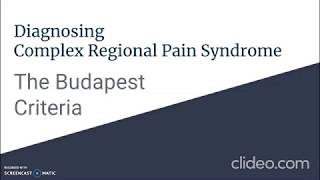 Diagnosing CRPS The Budapest Criteria [upl. by Jauch122]