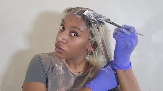 Finally Bleaching The Roots Of My Natural Hair From Start To Finish At Home [upl. by Silden]