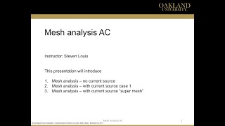 Mesh Analysis AC [upl. by Avehs449]