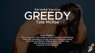 Tate McRae  greedy Karaoke Version [upl. by Sension]