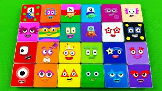 Looking for Numberblocks Alphablocks SLIME with Square Mix Colorful Satisfying Videos ASMR [upl. by Claudelle]