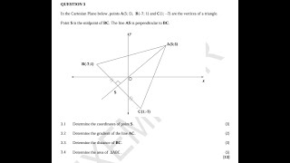 Grade 10 Analytical Geometry Part 1  CAPS  Gradient  Distance formula  Area  Paper 2 [upl. by Clio]