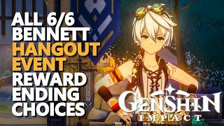 All Bennett Hangout Event Genshin Impact 66 Reward Ending Choices [upl. by Adihsar]