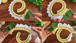 3D🌷💯Wow Amazing💯🌷Crochet tea rose with leaves Crochet flowers Knitting How to crochet a flower [upl. by Colbye]