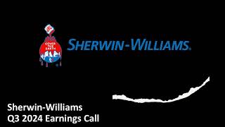 Sherwin Williams NYSE SHW  Q3 2024 Earnings Call [upl. by Nettle]