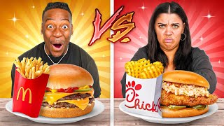 MCDONALDS VS CHICKFILA FOOD CHALLENGE [upl. by Trefler108]