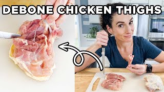 How to Debone Chicken Thighs the Easy Way [upl. by Anhavas]