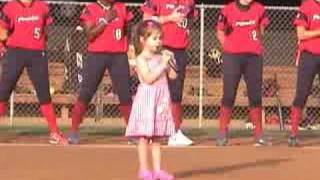 Kaitlyn Maher 4yo sings National Anthem at Washington Glory game 72608 [upl. by Drofnats]