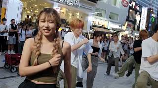 STREET ARTIST BE OUR WITH EUNBI HOT SUMMER HONGDAE BUSKING 230731 [upl. by Aidne]