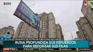 RUSIA  Las calles de Moscú se adornan con publicidad militar [upl. by Latea4]