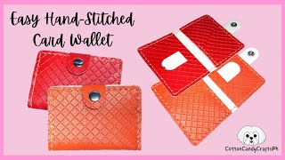 HandStitched Faux Leather Card Wallet  SVG Template  Cricut Project [upl. by Jar]