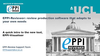 An informal introduction to the new EPPIReviewer web database tool EPPIVisualiser [upl. by Madison]