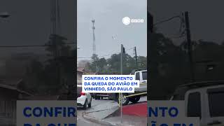 Momento da queda do avião em Vinhedo interior de São Paulo 📲 RecordNews [upl. by Ennis]