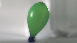 110 BTP  long green pear shaped balloon blow to pop [upl. by Anoval]