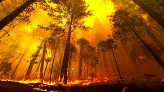 Yosemite Forest Fire Time Lapse and Flyover [upl. by Schacker]