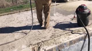 Vapor blasting concrete from Swim World Pools [upl. by Llerad]