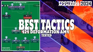 The Best Tactics on FM24 Tested  424 Deformation AM4  Football Manager 2024 [upl. by Lashar]