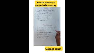 Volatile and non volatile memory shortvideo shortsviral shortfeedugcnet netjrfshortfeed jrf [upl. by Terrance]