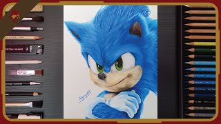 Drawing Sonic the Hedgehog  AdjercyArt [upl. by Lesna]