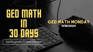 GED Math Monday  111824 [upl. by Fanchon]