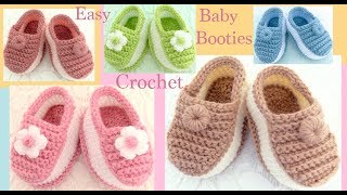 Pantuflas a Crochet para bebes niñas niños tejido paso a paso tallermanualperu [upl. by Nnylrefinnej137]