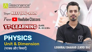 Unit and Dimension  NEET 2025 English Medium  Day 29  Dt 25092024  Class 11  NEET Physics [upl. by Rendrag264]