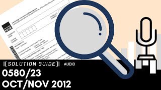 058023 OctoberNovember 2012 Marking Scheme MS Audio Voiceover [upl. by Aronaele680]