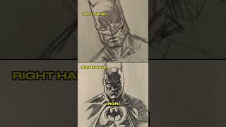 Left Hand Vs Right Hand Drawing Challenge 👀 batman shortvideo artchallege drawing [upl. by Hylton]